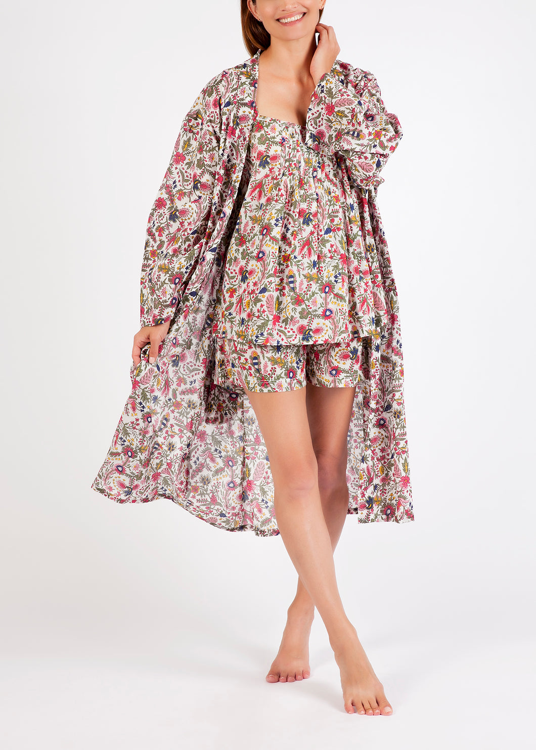 Cotton Dressing Gown/Robe - Mixed Floral