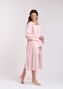 Cotton Dressing Gown/Robe - Pink Gingham