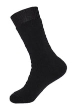 Load image into Gallery viewer, Lindner Australian Made Thick Merino Wool Socks - Max Loose Top - Black
