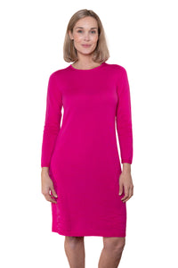 Caroline Gleeson NZ Superfine Merino Dress - Hot Pink