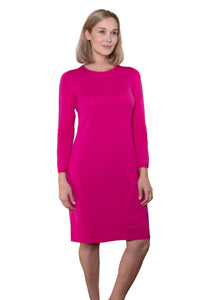 Caroline Gleeson NZ Superfine Merino Dress - Hot Pink