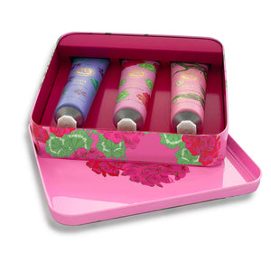 Murphy & Daughters Gift Set of 3 Full size hand creams  in a luxe tin -Geranium