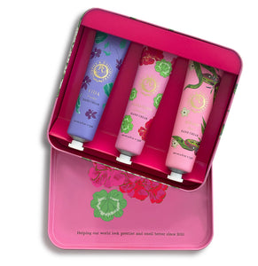 Murphy & Daughters Gift Set of 3 Full size hand creams  in a luxe tin -Geranium