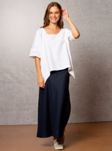 Load image into Gallery viewer, Noble Wilde Linen Twill Skirt - Navy
