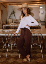 Load image into Gallery viewer, Lou Lou Tyler Paperbag Bamboo Pant - Chicory Coffee
