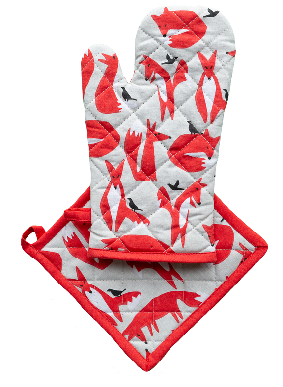 Allgifts Australia Oven Glove & Pot Holder Set - Fox