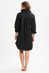 Shirty Popover Shirtdress - Black