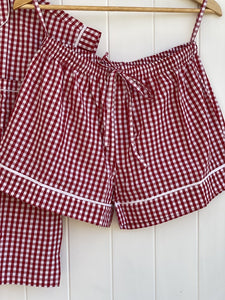 Cotton Pyjamas - Short Set - Red Check