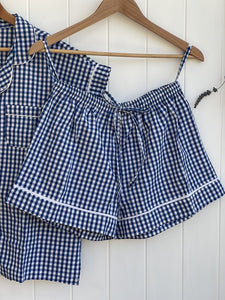 Cotton Pyjamas - Short Set - Blue Check