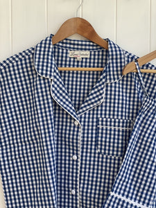Cotton Pyjamas - Short Set - Blue Check