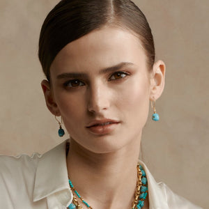 Silk & Steel Azura Earrings - Turquoise/Gold