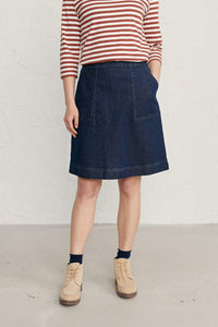 Seasalt Cornwall May's Rock Skirt - Dark Rinse Denim