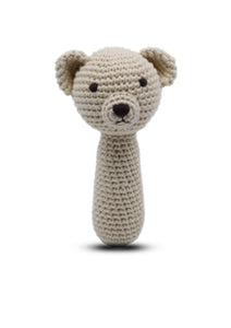 Cotton Knit Shaker Rattle - Teddy