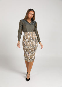 Shirts Women: Lou Lou Silk Shirt - Combat Green
