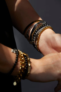 Silk & Steel All for One Bracelet - Black Onyx/Gold