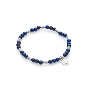 Silk & Steel Sequence Bracelet - Blue Lapis Lazuli/Silver