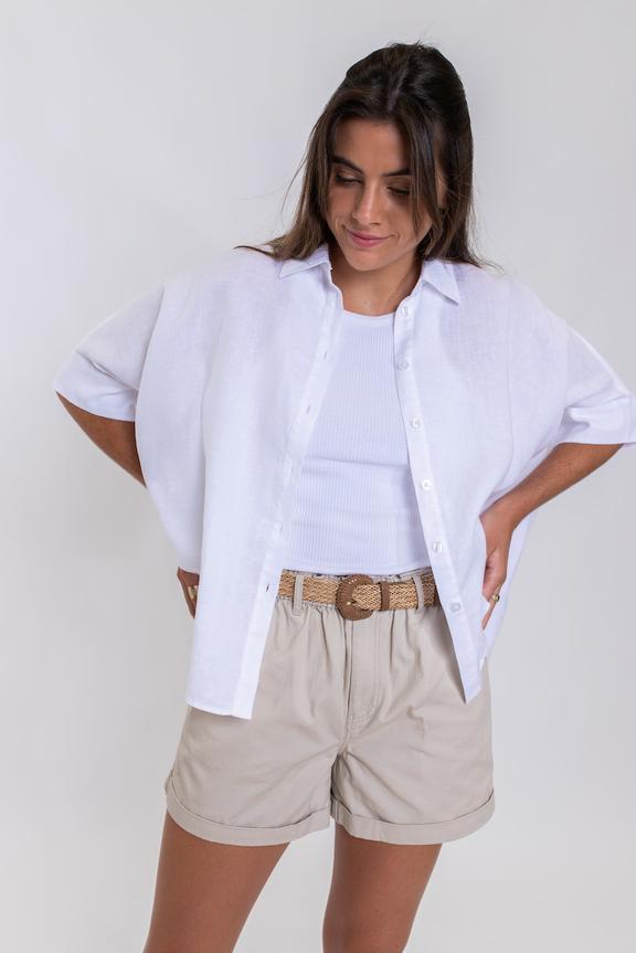 HUT Boxy Short Sleeve Shirt - White