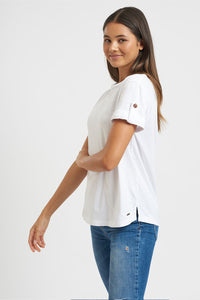 Est1971 Organic Cotton Tab T Shirt - White/White