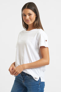 Est1971 Organic Cotton Tab T Shirt - White/White