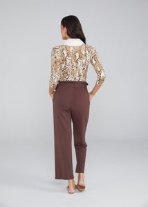 Lou Lou Tyler Paperbag Bamboo Pant - Chicory Coffee