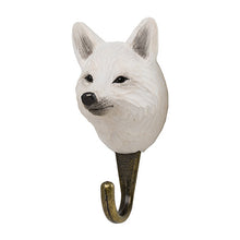 Load image into Gallery viewer, Hand Carved Wall Hook - Arctic Fox
