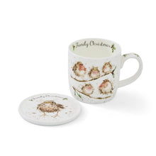 Load image into Gallery viewer, Royal Worcester Wrendale Mug &amp; Coaster Set - Family Christmas
