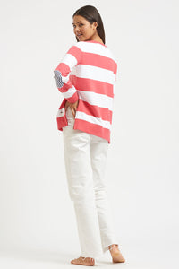 Est1971 Zipside Stripey Cotton Windy - Red/White Stripe