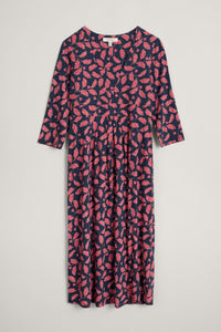 Seasalt Cornwall Seed Packet Dress - Seed Head Sketch Aquatic