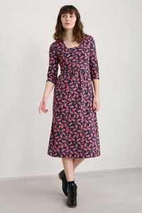 Seasalt Cornwall Seed Packet Dress - Seed Head Sketch Aquatic