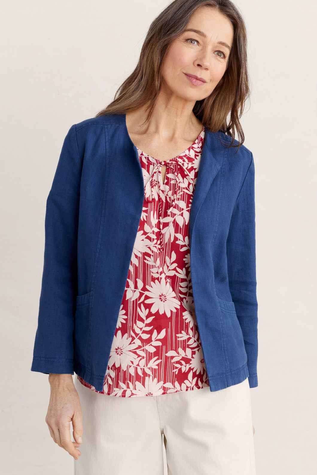 Seasalt Cornwall Country House Linen Jacket - Blue