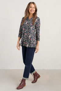 Seasalt Cornwall Risso Top - Folkloric Floral Maritime