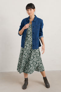 Seasalt Cornwall Waterfront Dress - Printed Flower Pine Needle