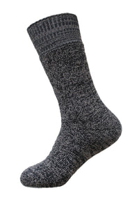 Lindner Australian Made Thick Merino Wool Socks - Roslyn - Black/Lt Brown
