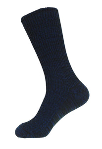 Lindner Australian Made Ribbed Merino Wool Socks - Otto - Black/Blue/Bottle