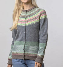 Load image into Gallery viewer, Women&#39;s Luxury Fairisle Merino Wool Cardigan by Eribe - Tearose
