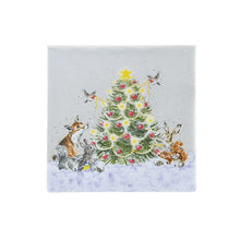 Load image into Gallery viewer, Wrendale cocktail Napkin - Oh Christmas Tree
