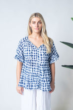 Load image into Gallery viewer, Namastai Crinkle Cotton Layered Top - Blue Check
