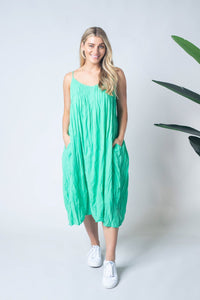 Namastai Shoestring Strap Dress - Green