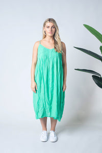 Namastai Shoestring Strap Dress - Green