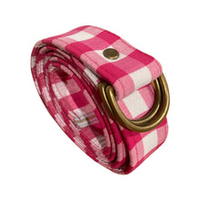 Load image into Gallery viewer, Handmade Belt - Gingham Hot Pink
