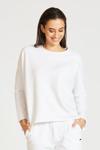 Est1971 Raw L/S Cotton Sweatshirt - White