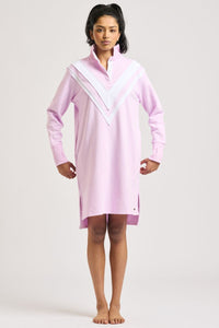 Est1971 Rugby Dress Chevron - Powder Pink