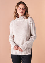 Load image into Gallery viewer, Uimi Saskia Diamond Stitch Roll Neck Australian Wool Jumper - Mushroom
