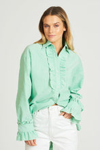 Load image into Gallery viewer, Shirty Frill Front &amp; Cuff Shirt - Oxford Green
