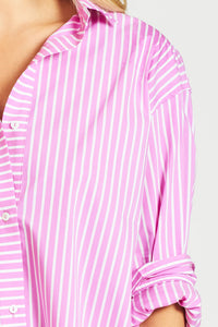 Shirty Oversize Boyfriend Shirt - Lilac Stripe